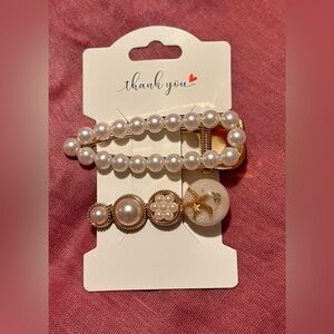 2 Set Faux Pearl Hair clips